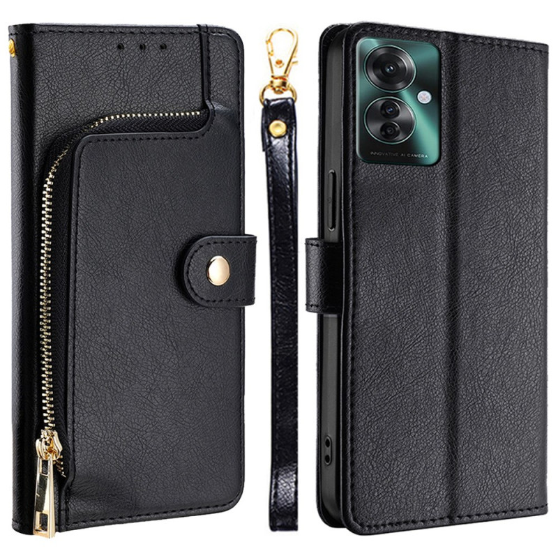 Housse Oppo Reno 11F 5G Porte-Monnaie et Lanière