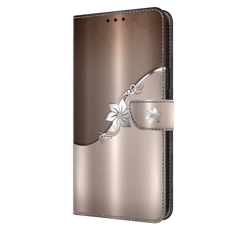 Housse Oppo A38 / A18 Fleur Argentée