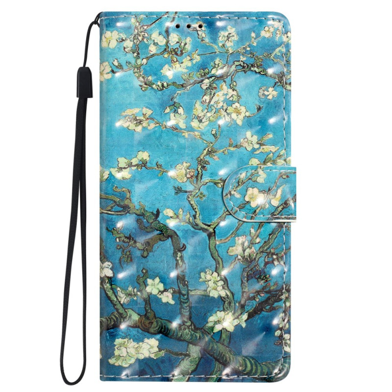 Housse Oppo A78 Motif 3D Fleurs d'Abricot à Lanière