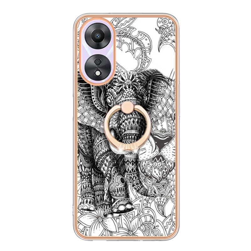 Coque Oppo A78 5G Anneau-Support Totem Éléphant