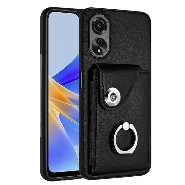 Coque Oppo A78 5G Porte-Carte à Soufflés et Anneau-Support