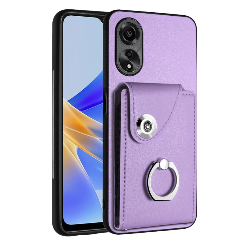 Coque Oppo A78 5G Porte-Carte à Soufflés et Anneau-Support