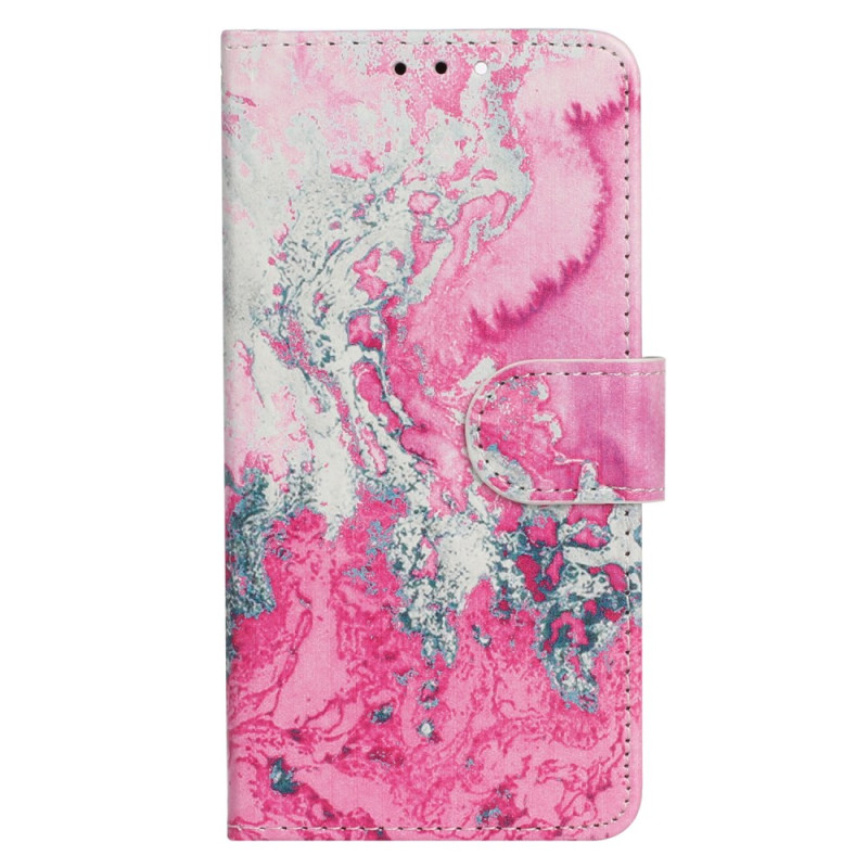 Housse Oppo A98 5G Motif Marbre Rose et Argent