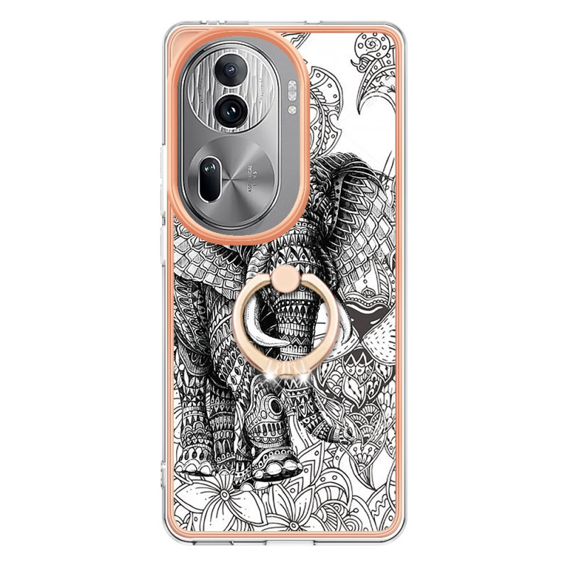 Coque Oppo Reno11 Pro 5G Anneau-Support Totem Éléphant