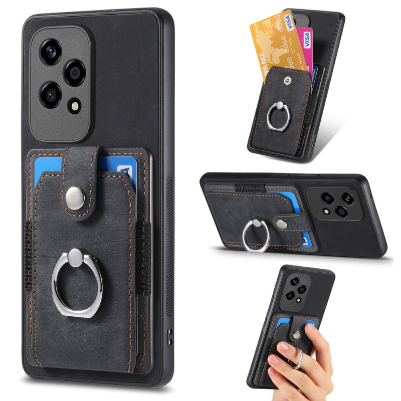 Coque Honor 200 Lite Rétro avec Porte-Cartes et Anneau-Support