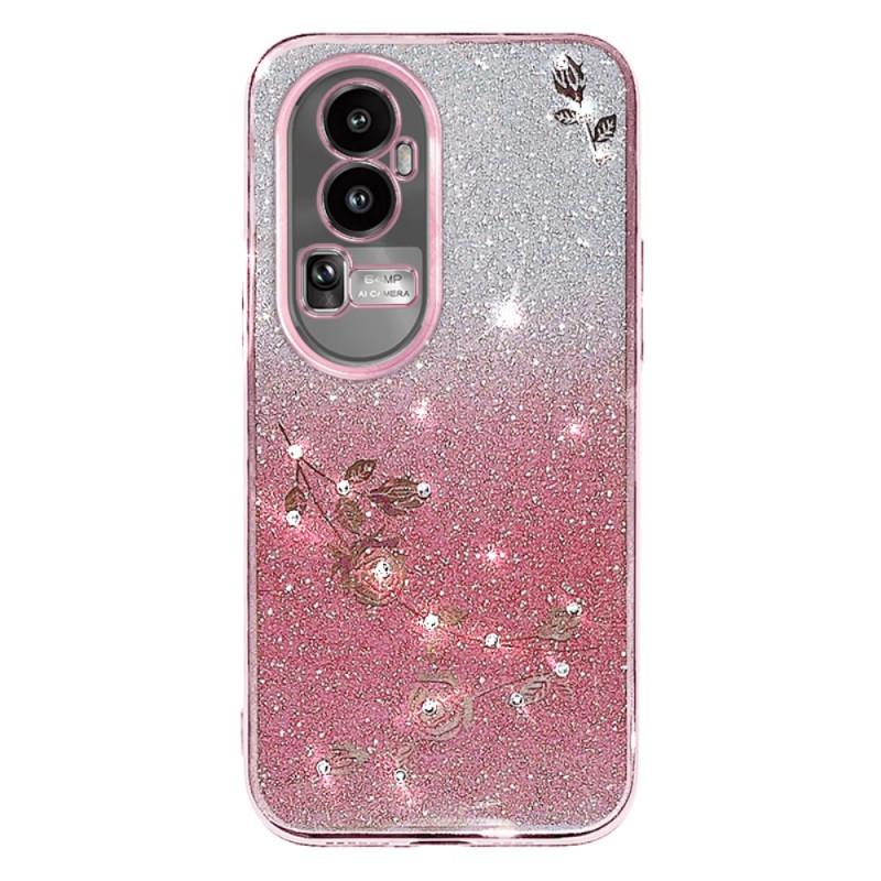 Coque Oppo Reno 10 Pro Plus Strass et Motif Floral KADEM