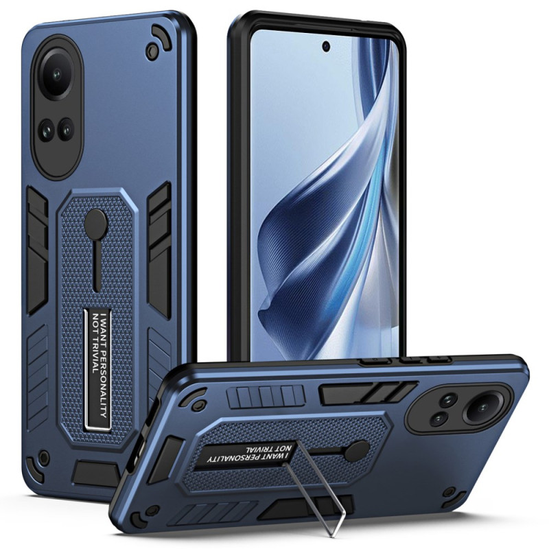 Coque Oppo Reno 10 / 10 Pro Effet Métal Anneau-Support