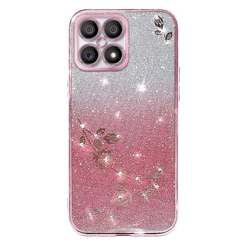 Coque Honor X8 Fleurs et Strass KADEM