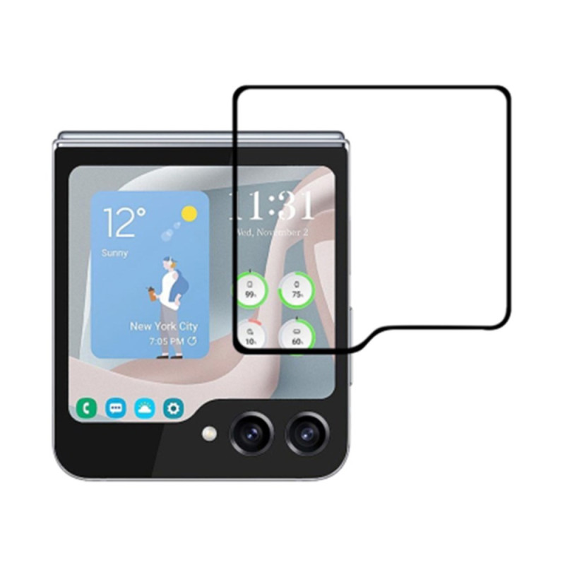 Protection en Verre Trempé pour Écran Samsung Galaxy Z Flip 6 Contours Noirs