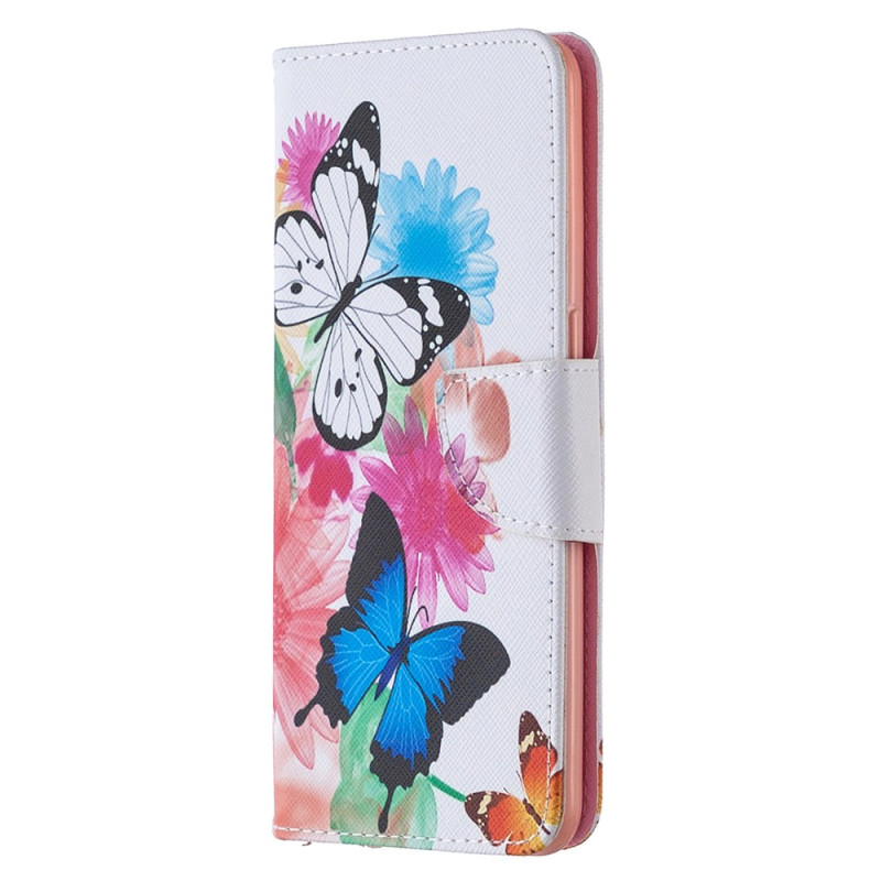 Housse Oppo Reno 4 Papillons Aquarelle