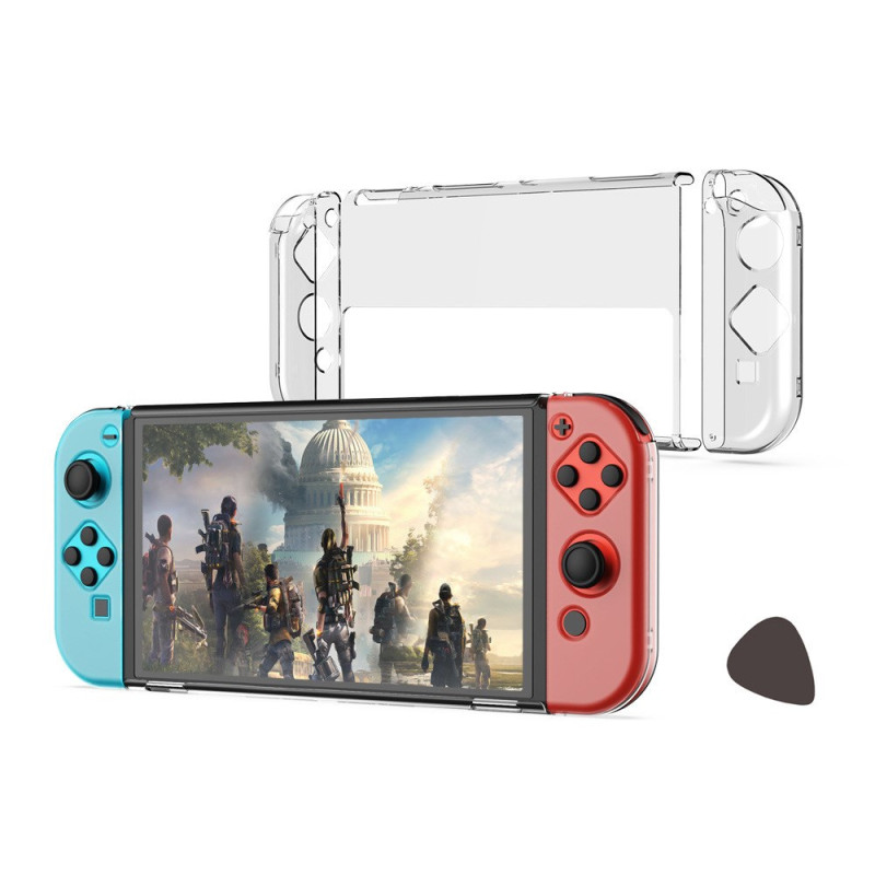 Coque pour Manettes Gauche/Droite et Console Nintendo Switch OLED 3-en-1 Transparente Détachable DOBE