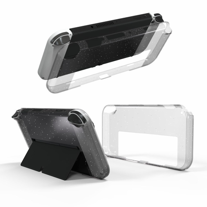 Coque Nintendo Switch OLED Transparent Effet Pailleté