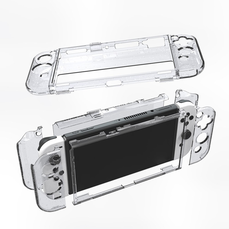 Coque Nintendo Switch OLED Transparente avec Paillettes