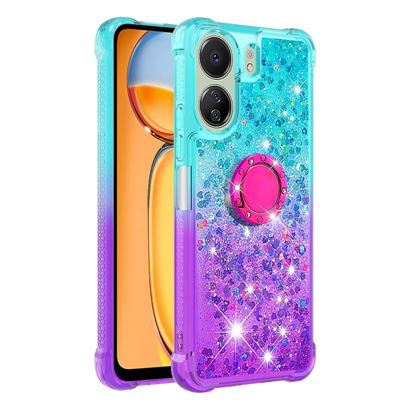 Coque Xiaomi Redmi 13C 4G/5G/Poco C65 Anneau-Support Dégradé Paillettes