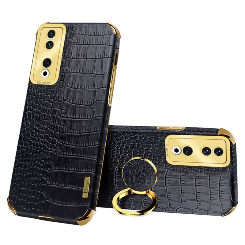 Coque Honor 90 Pro Anneau-Support Texture Crocodile