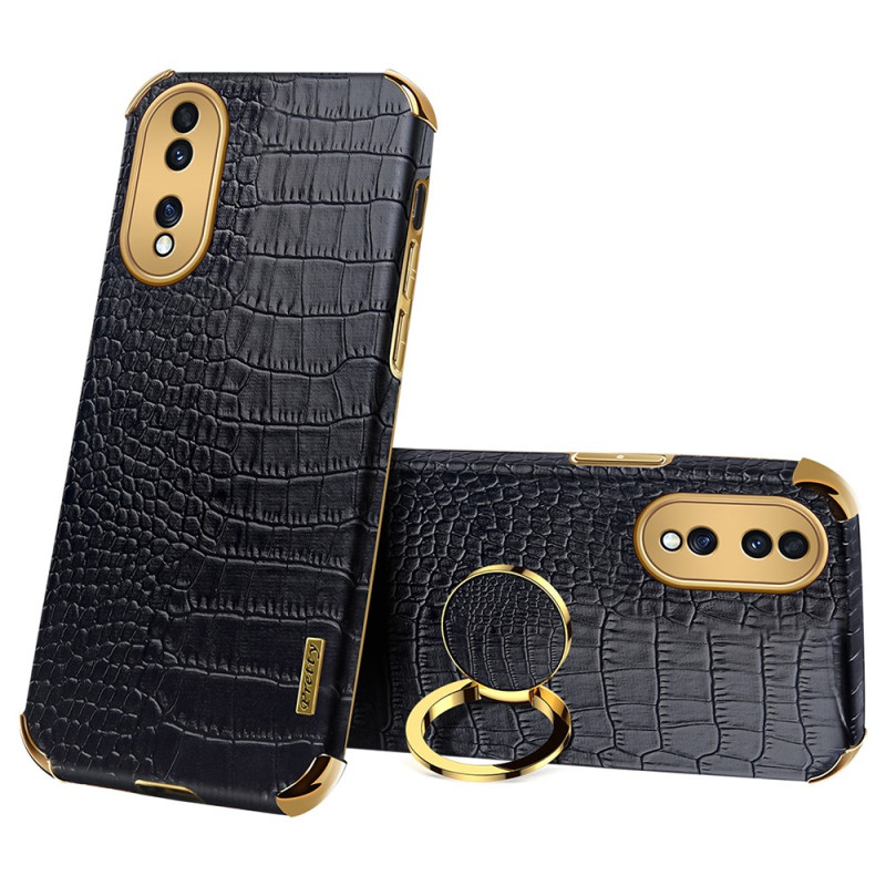 Coque Honor 70 Anneau-Support Style Crocodile