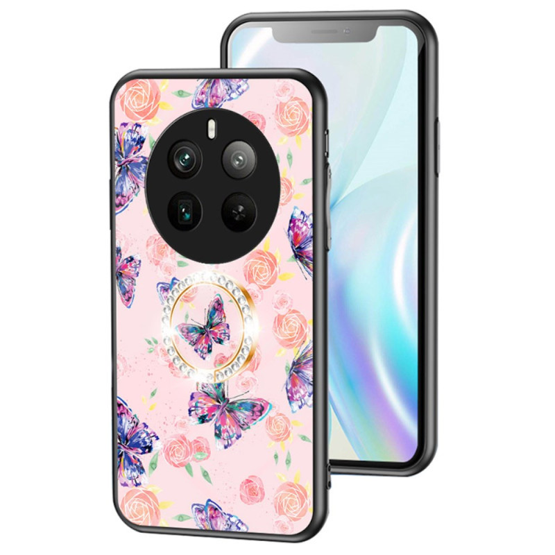 Coque Realme 12 Pro 5G / 12 Pro Plus 5G Verre Trempé Anneau-Support Série Papillons