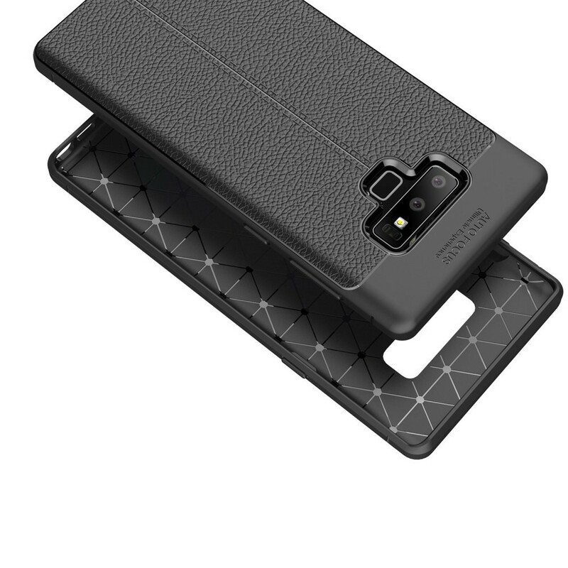 Coque Samsung Galaxy Note 9 Effet Cuir Litchi Double Line