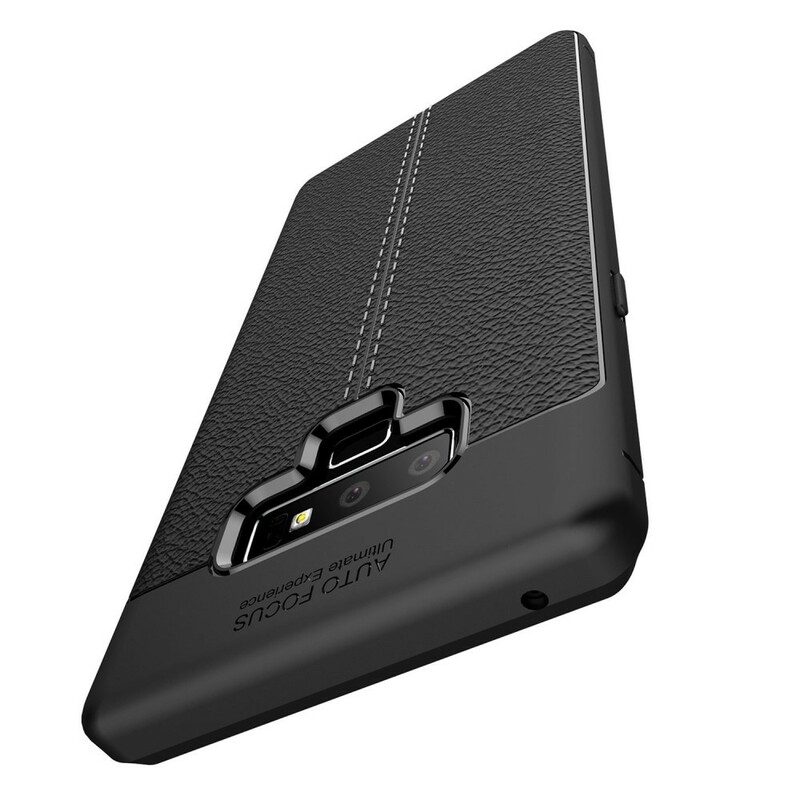 Coque Samsung Galaxy Note 9 Effet Cuir Litchi Double Line