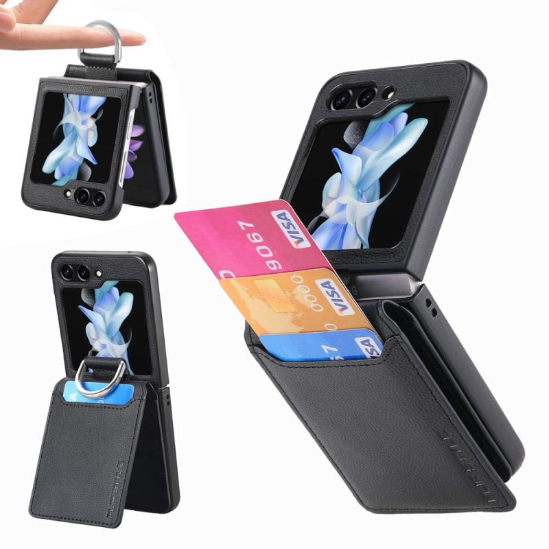 Coque Samsung Galaxy Z Flip 6 Porte-Cartes Support et Anneau