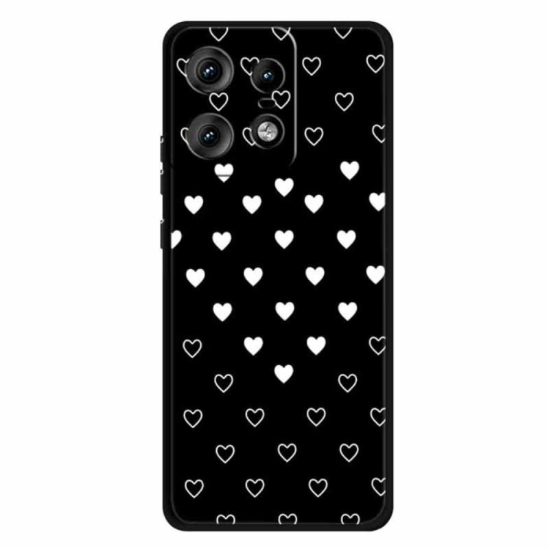 Coque Motorola Edge 50 Pro Coeurs blancs