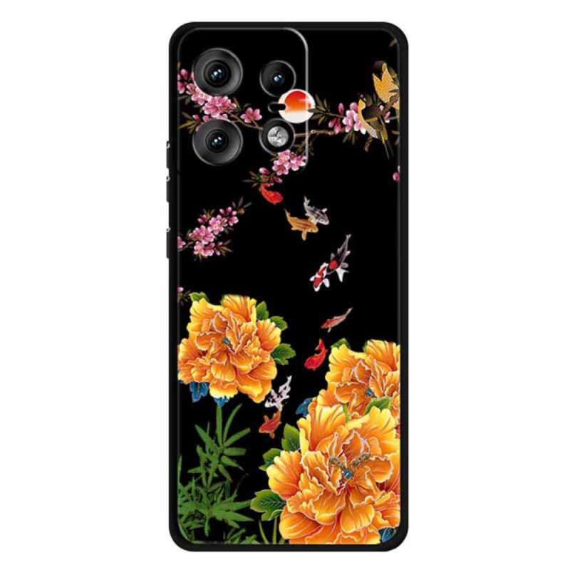 Coque Motorola Edge 50 Pro Fleurs et Poissons