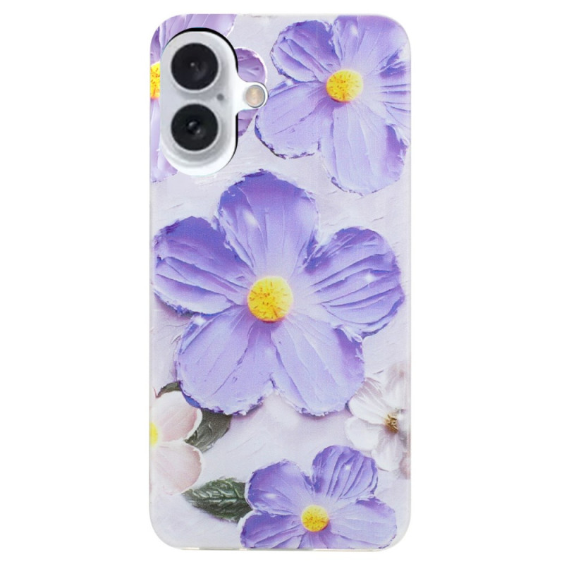 Coque iPhone 16 Fleurs Pourpres