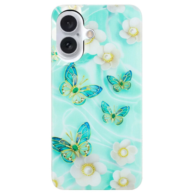 Coque iPhone 16 Fleurs et Papillons