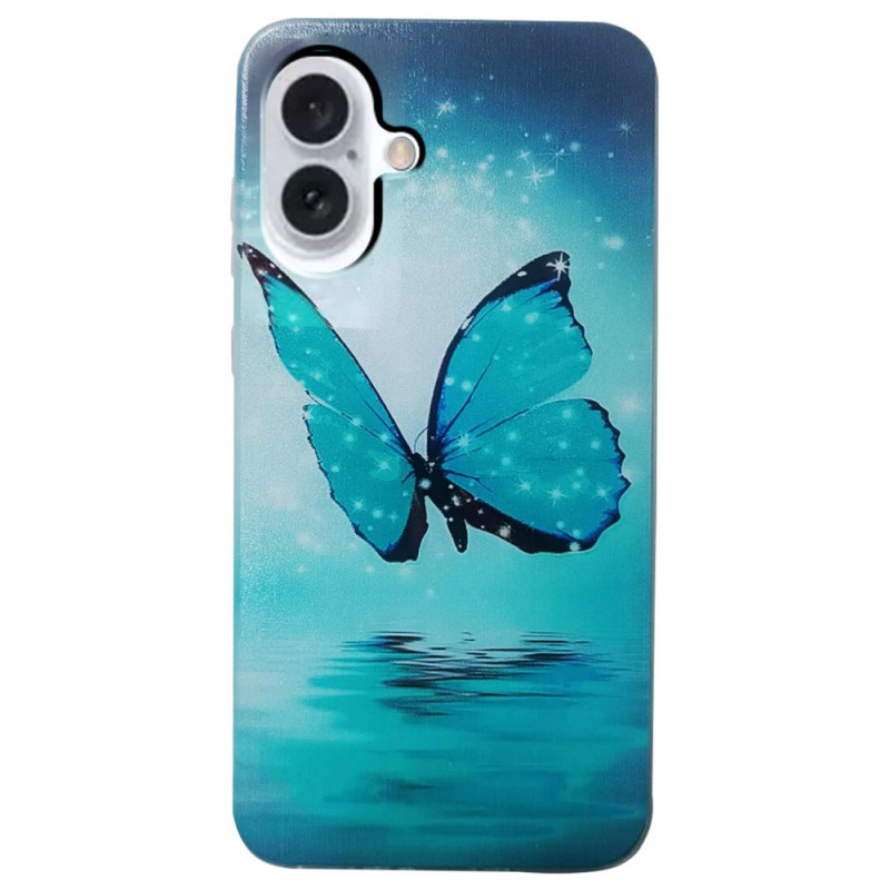 Coque iPhone 16 Papillon Bleu