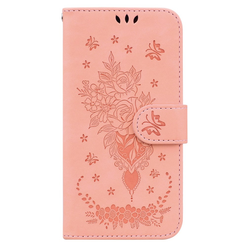 Housse iPhone 16 Roses à Lanière