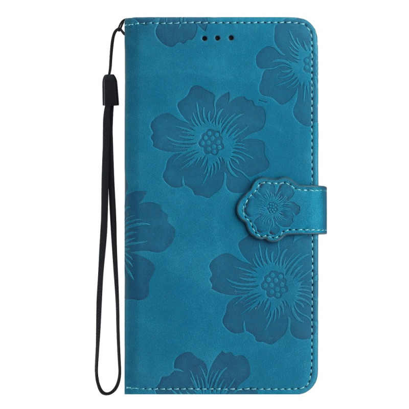 Housse iPhone 16 Motif Floral à Lanière