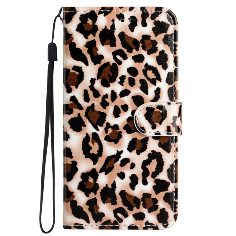 Housse iPhone 16 Plus Motif Léopard à Lanière