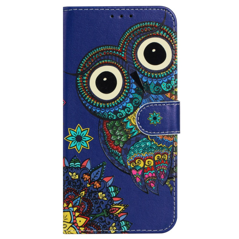 Housse iPhone 16 Plus Hibou Bleu à Lanière