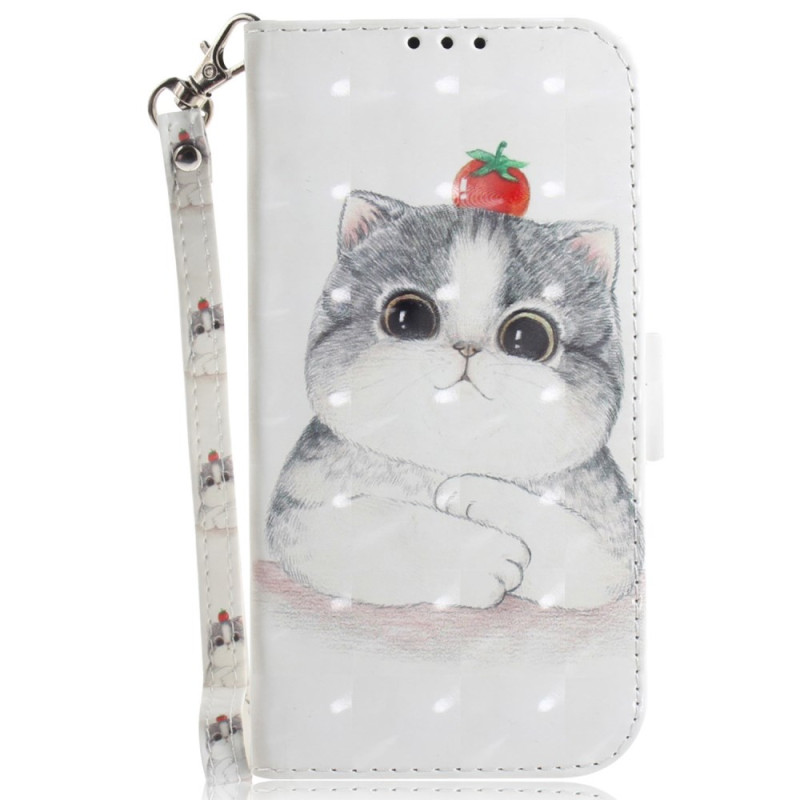 Housse iPhone 16 Plus Chat Mignon à Lanière