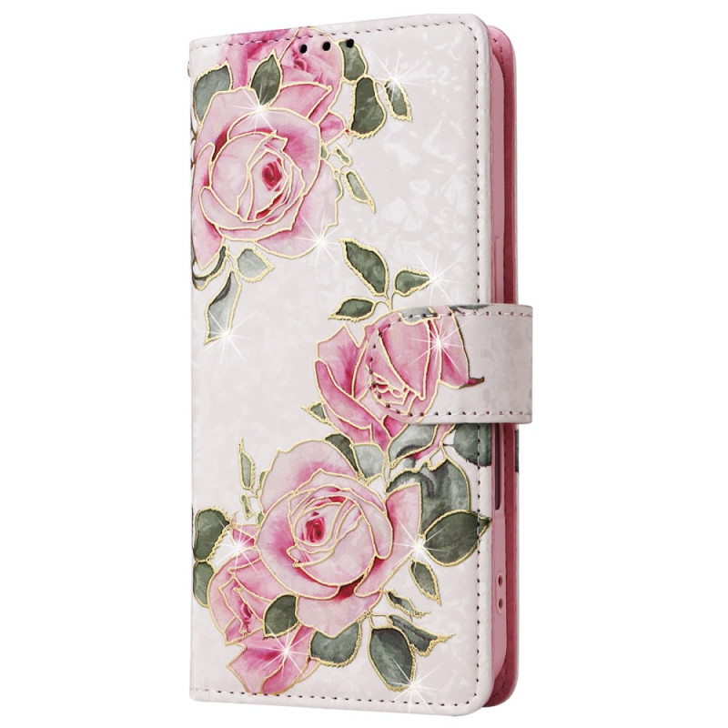 Housse iPhone 16 Plus Portefeuille Bloquant RFID Florale