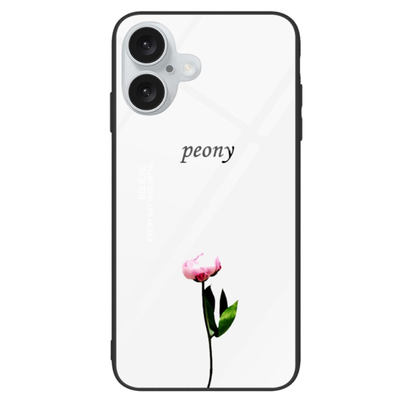 Coque iPhone 16 Plus Verre Trempé Pivoine