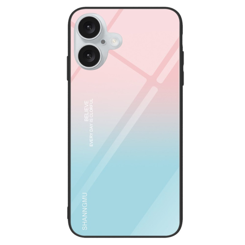 Coque iPhone 16 Plus Verre Trempé Dégradé Rose Bleu