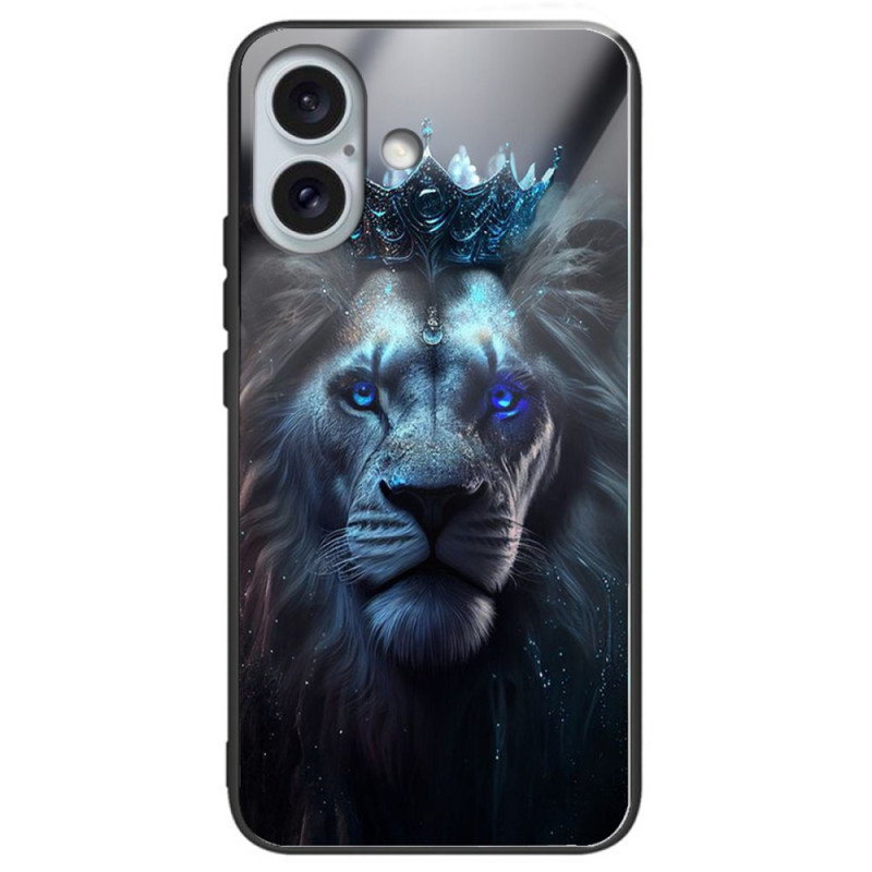 Coque iPhone 16 Plus Verre Trempé Lion Bleu