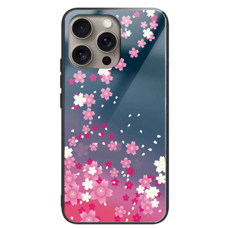 Coque iPhone 16 Pro Verre Trempé Fleurs Roses