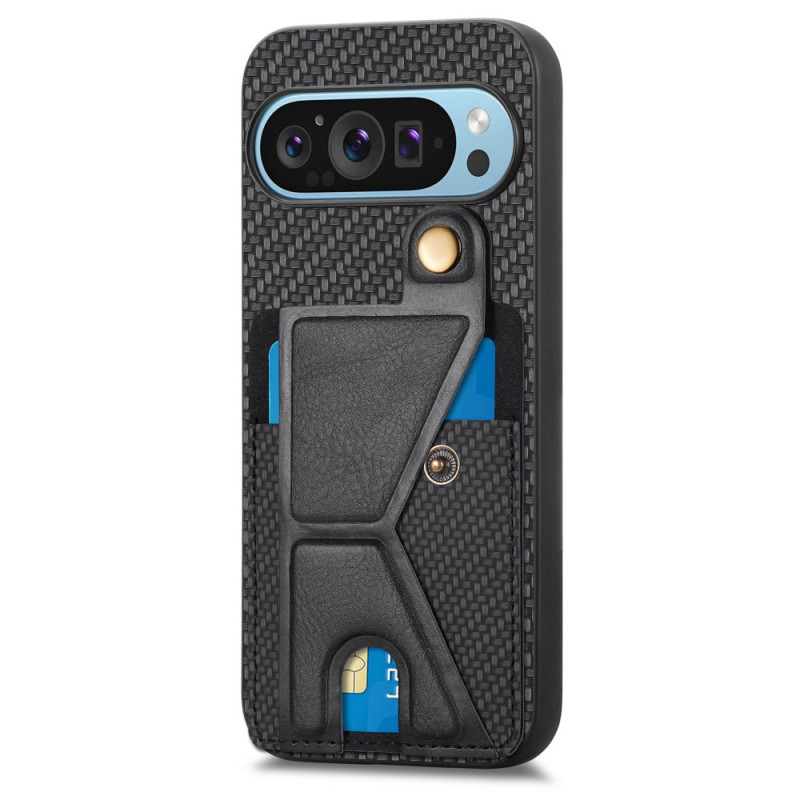 Coque Google Pixel 9 / Pixel 9 Pro Fibre Carbone Porte-Cartes