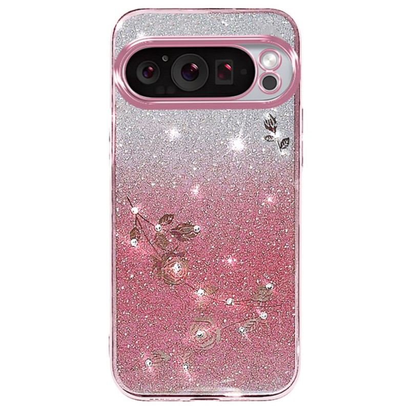 Coque  Google Pixel 9 / Pixel 9 Pro Fleurs et Strass KADEM