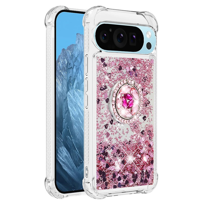 Coque Google Pixel 9 Pro XL Anneau-Support Paillettes