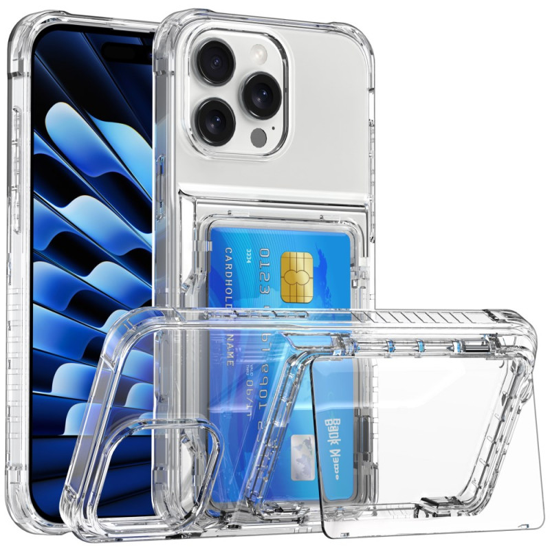 Coque iPhone 16 Pro Transparente Support et Porte-Cartes