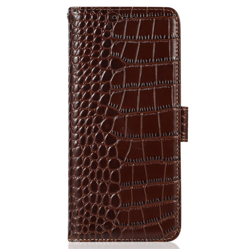 Housse iPhone 16 Pro Cuir Texture Crocodile