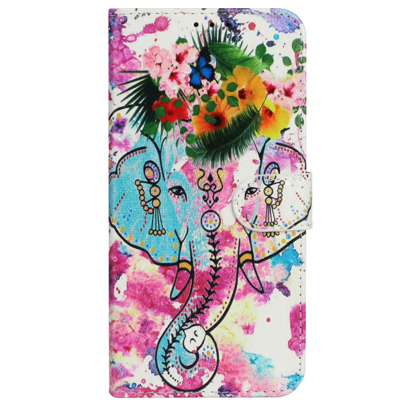 Housse iPhone 16 Pro Max Éléphant Aquarelle à Lanière