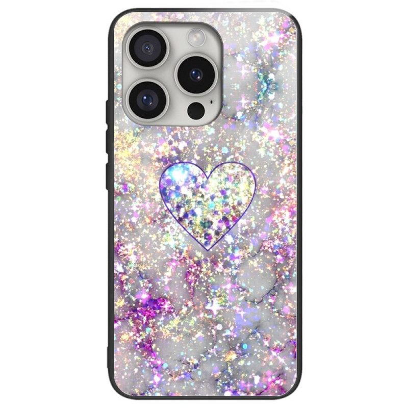 Coque iPhone 16 Pro Max Verre Trempé Coeur Brillant