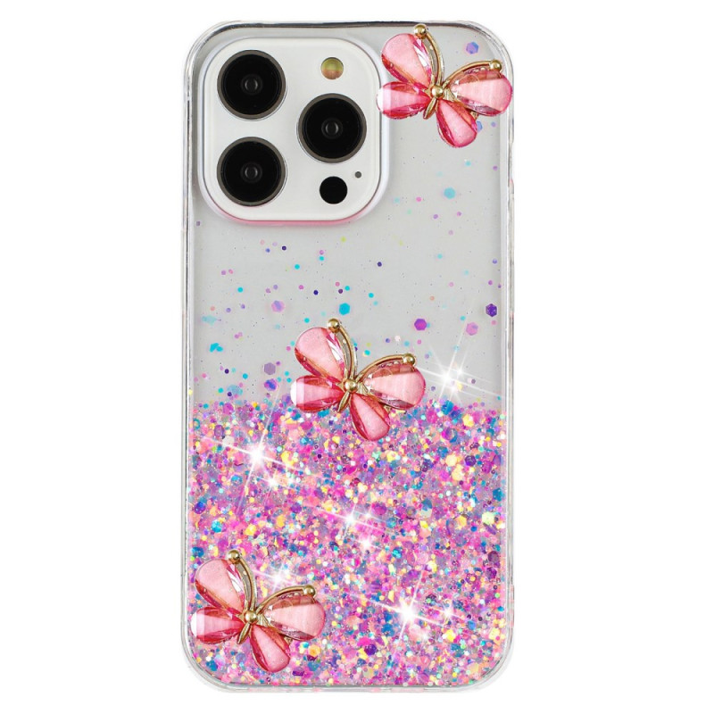 Coque iPhone 16 Pro Max Effet lumineux Papillons 3D