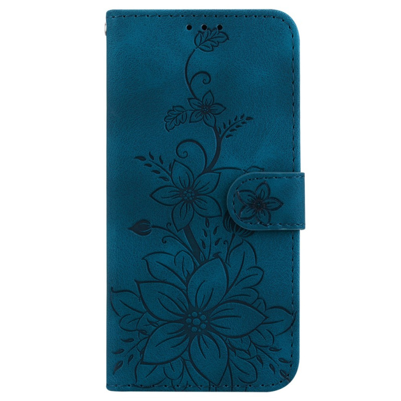 Housse iPhone 16 Pro Max Motif Floral avec Lanière