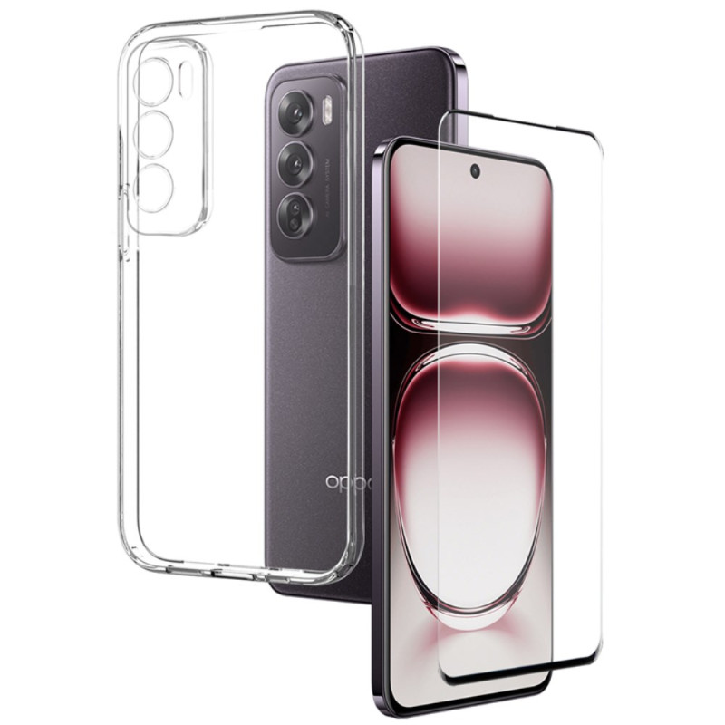 Coque Oppo Reno 12 5G Transparente avec Protection Écran en Verre Trempé