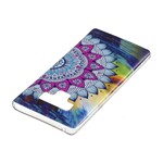 Coque Samsung Galaxy Note 9 Hibou Mandala Fluorescente